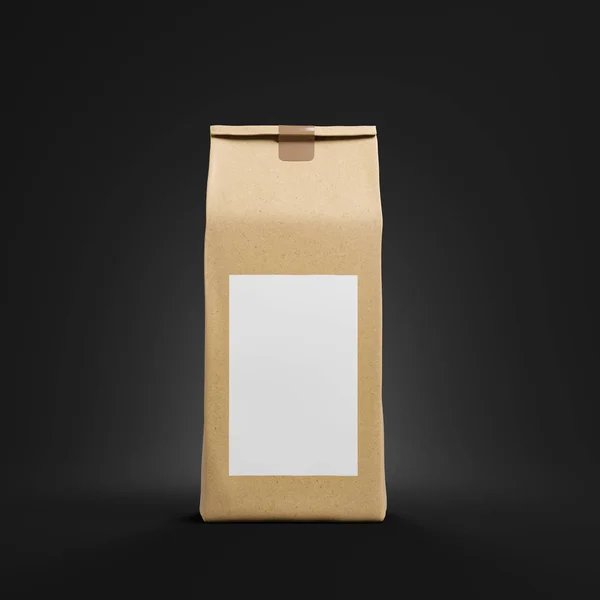 Brunt te eller kaffe väska paket med mock upp — Stockfoto