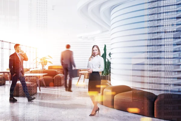 Business people in white office waiting room — Stock Photo, Image