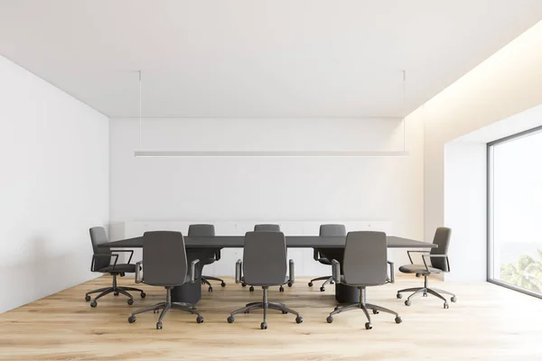 Minimalistische witte conferentie kamer interieur — Stockfoto