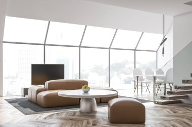 Salon tasarım iç merdiven loft ile.