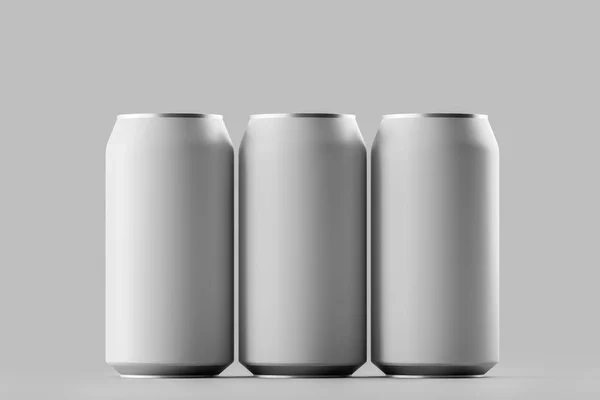 Blank beer, cola, soda aluminium grey can — Stock Photo, Image