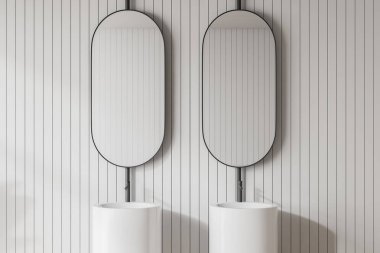 Modern ışık banyo iç. Tasarım ayna