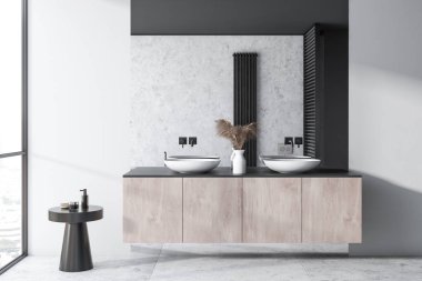 Modern ışık banyo iç. Loft tarzı.