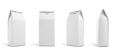 Beyaz kağıt çanta ambalaj şablonu