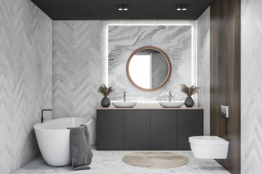 Modern ışık banyo iç.