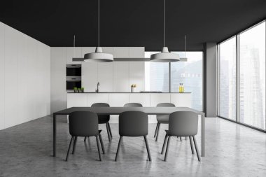 köşe tarzı mutfak iç gökdelen.