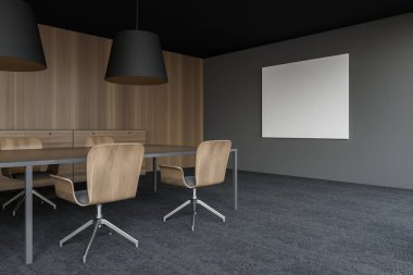 konferans odası iç mockup poster duvara