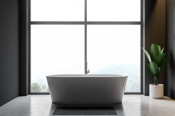 Modern, világos fürdőszoba belső. City view — Stock Fotó