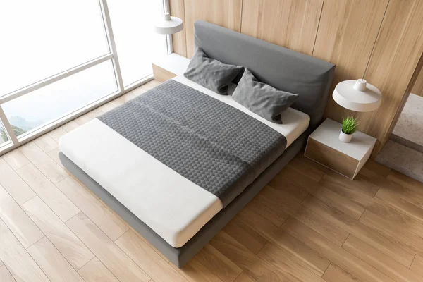 Modern tasarım yatak odası iç mimarisi.