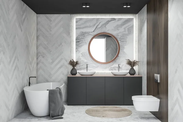 Modern light bathroom interior. — Stock Photo, Image