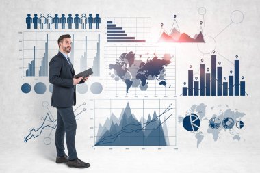 Planlayıcı, İnfografik ile işadamı