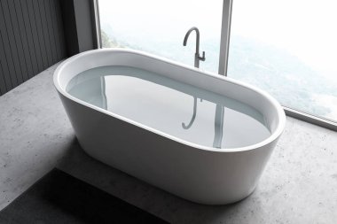 Modern ışık banyo iç. Üst görünüm.