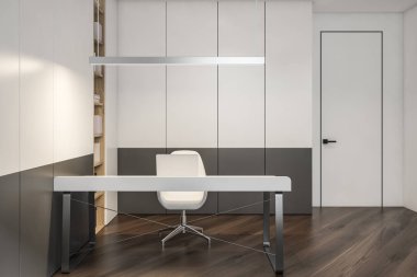 Beyaz masa ile boş oda iç