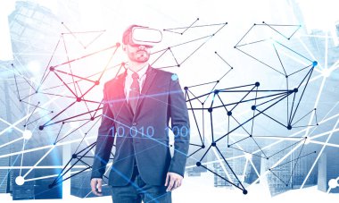 Ağ arayüzü kullanarak VR gözlük adam