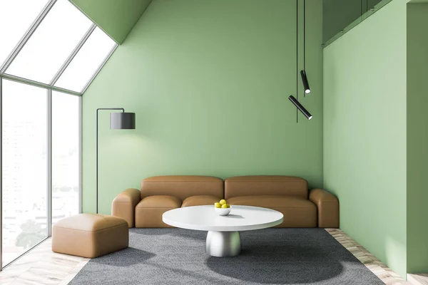 Modernes grünes Wohnzimmer Design Interieur. — Stockfoto