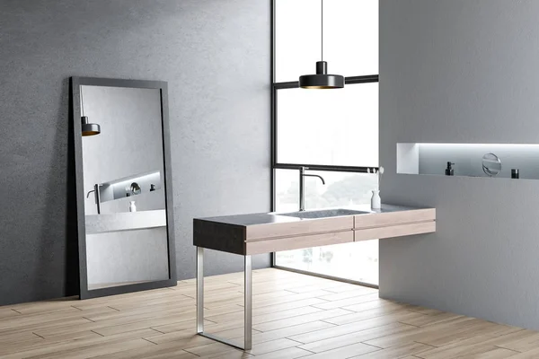 Moderne design grijs badkamer interieur — Stockfoto