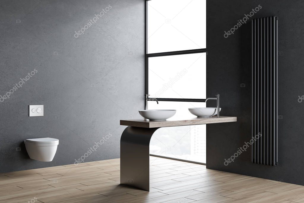 Modern design grey bathroom interior