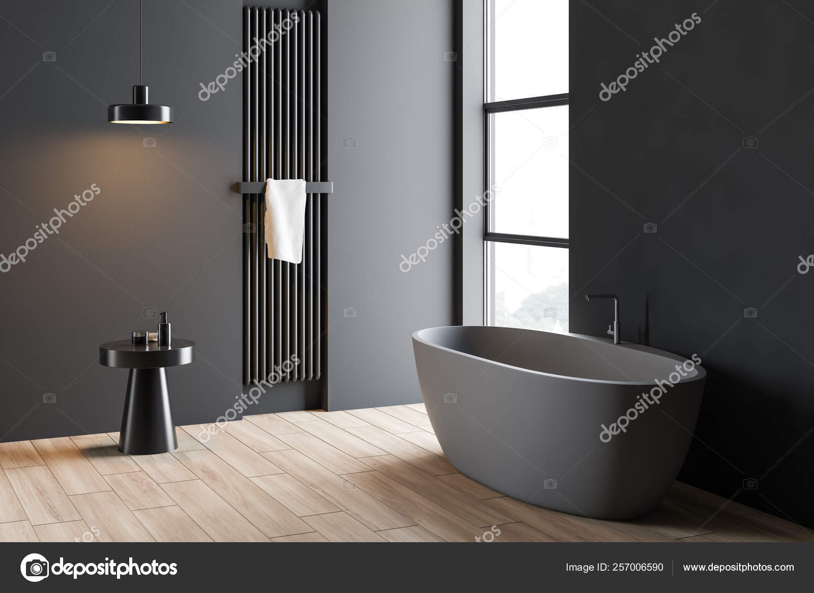 Dark Gray Bathroom Corner