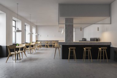 Bar ile modern kafe iç