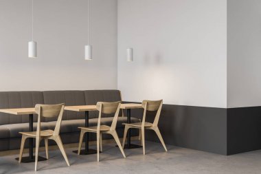 Koltuk ve sandalyeler ile beyaz Kafe Köşesi