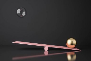 Cam ve Altın küreler ile pembe tahterevalli. Bayram