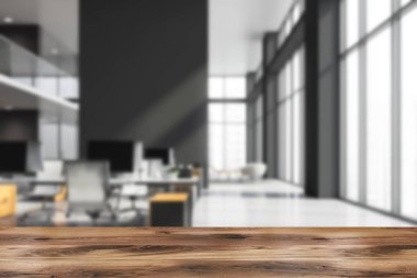 Gri ve beyaz ofis iç bulanık