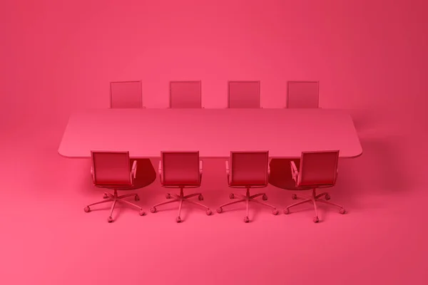 Red meeting room furniture set on red