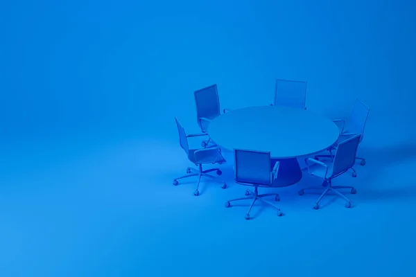 Sada modrých konferenčních místností na modré — Stock fotografie