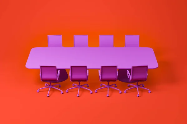 Paarse vergaderzaal meubilair ingesteld op rood — Stockfoto