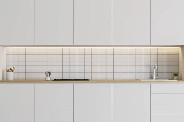 Close up of white kitchen countertop — Stock Photo, Image