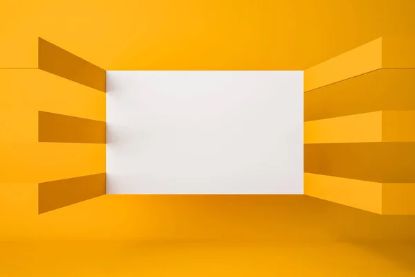 Galería amarilla con simulacro de pared — Foto de Stock