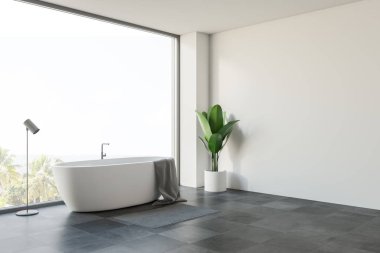 Beyaz panoramik banyo köşesi