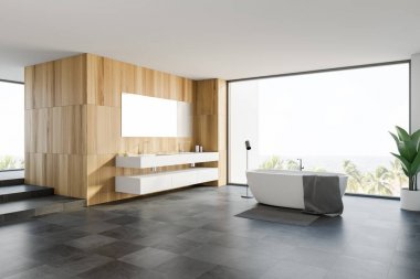 Ahşap panoramik banyo köşesi