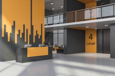 Asansör salonunda ofis resepsiyonu