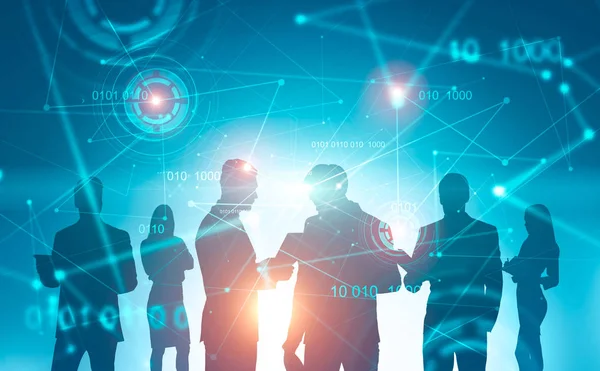 İş adamları iletişim, dijital bağlantı