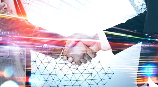 Handshake of businessmen, international company — Stock Photo, Image
