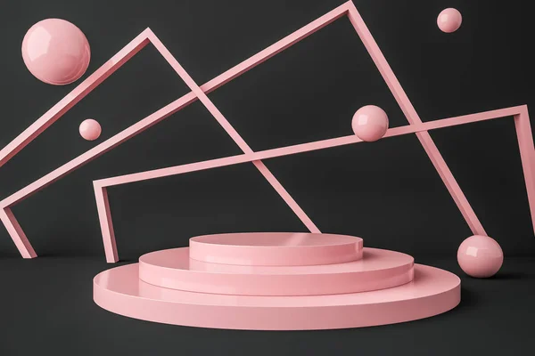 Immagine astratta podio vetrina prodotto rosa — Foto Stock