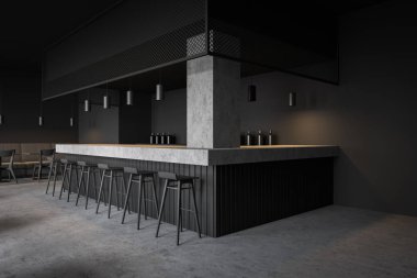 Bar sayacı ile Loft tarzı pub