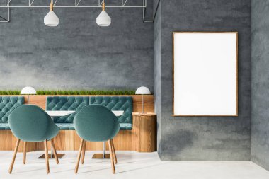 Loft kahve dükkanı iç poster ile