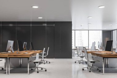 Konferans odası ile gri ofis iç