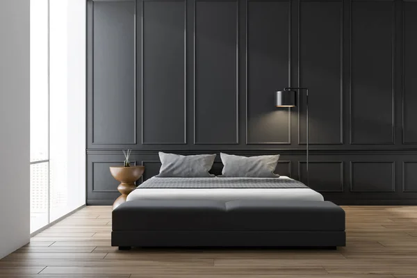 Intérieur de chambre gris minimaliste — Photo
