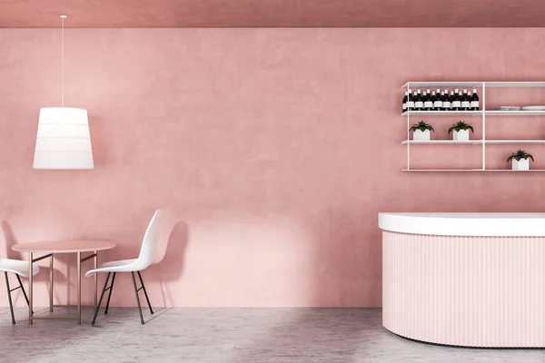 Minimalistisches rosa Pub-Interieur — Stockfoto