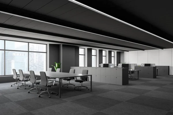 Сірий зал засідань куточок у відкритому просторі офіс — стокове фото