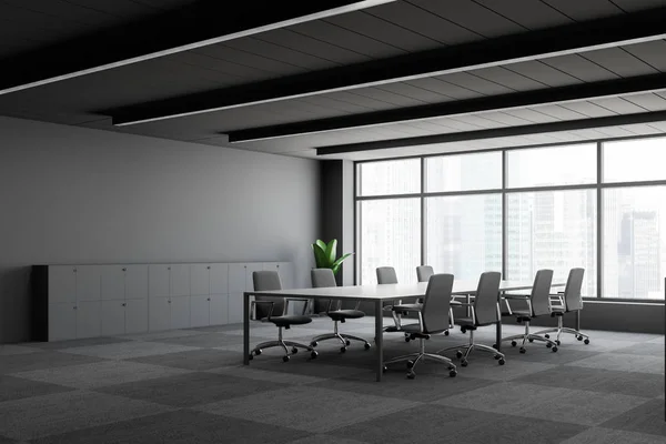 Gray conference room interior — Stock Photo, Image