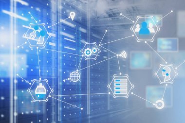 Internet simgeleri arayüzü ile sunucu odası