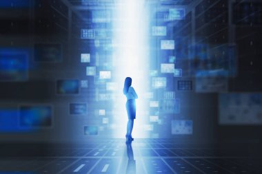 Soyut bilgi arayüzü kullanan kadın