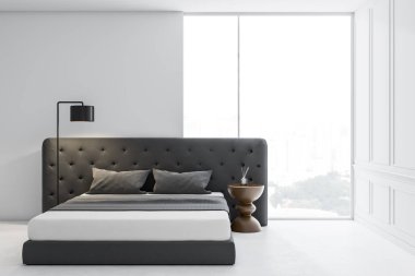Loft beyaz yatak odası iç