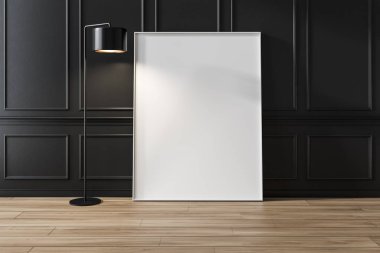 Boş siyah odada poster kadar mock