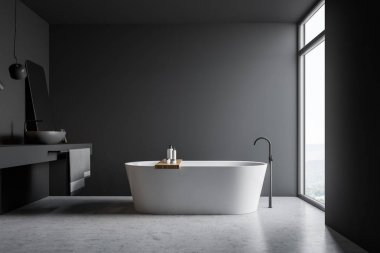 Gri banyo iç yan görünümü