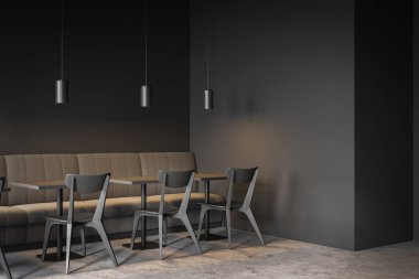 Uzun kanepe ile Loft tarzı restoran iç